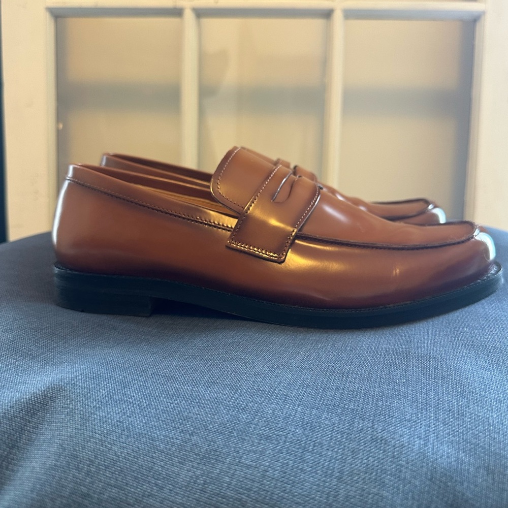 MENS Express Cognac Leather Loafer Dress Shoes